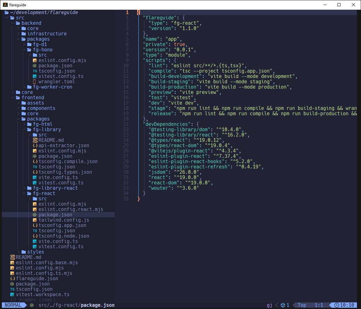 Flareguide monorepo template